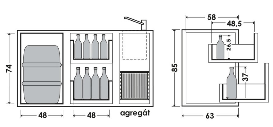 Chladící barový stůl RBPD-104E