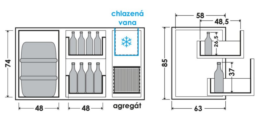 Chladící barový stůl REGD-102E