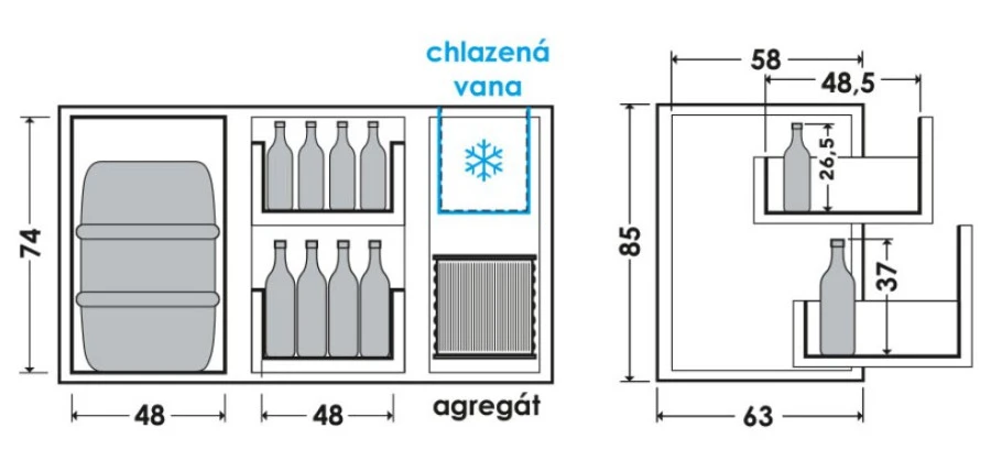 Chladící barový stůl REGD-212E