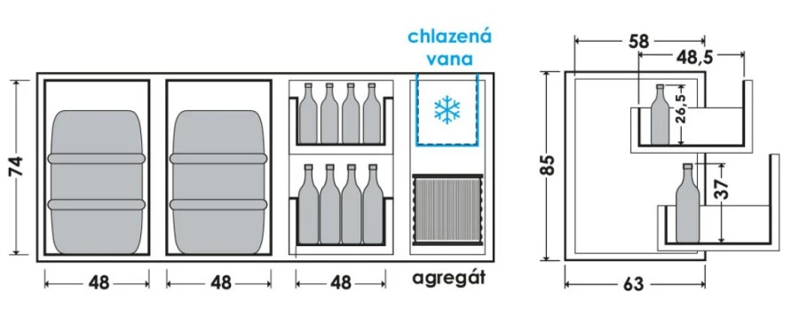 Chladící barový stůl REGD-314E