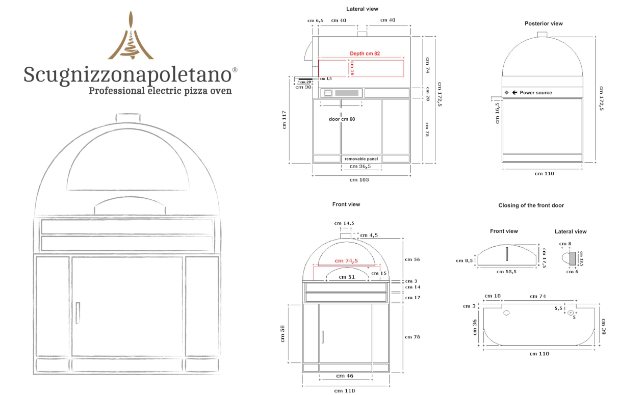 Designová elektrická pizza pec NAPOLETANO Pro 9 NEAPOLSKÝCH pizz