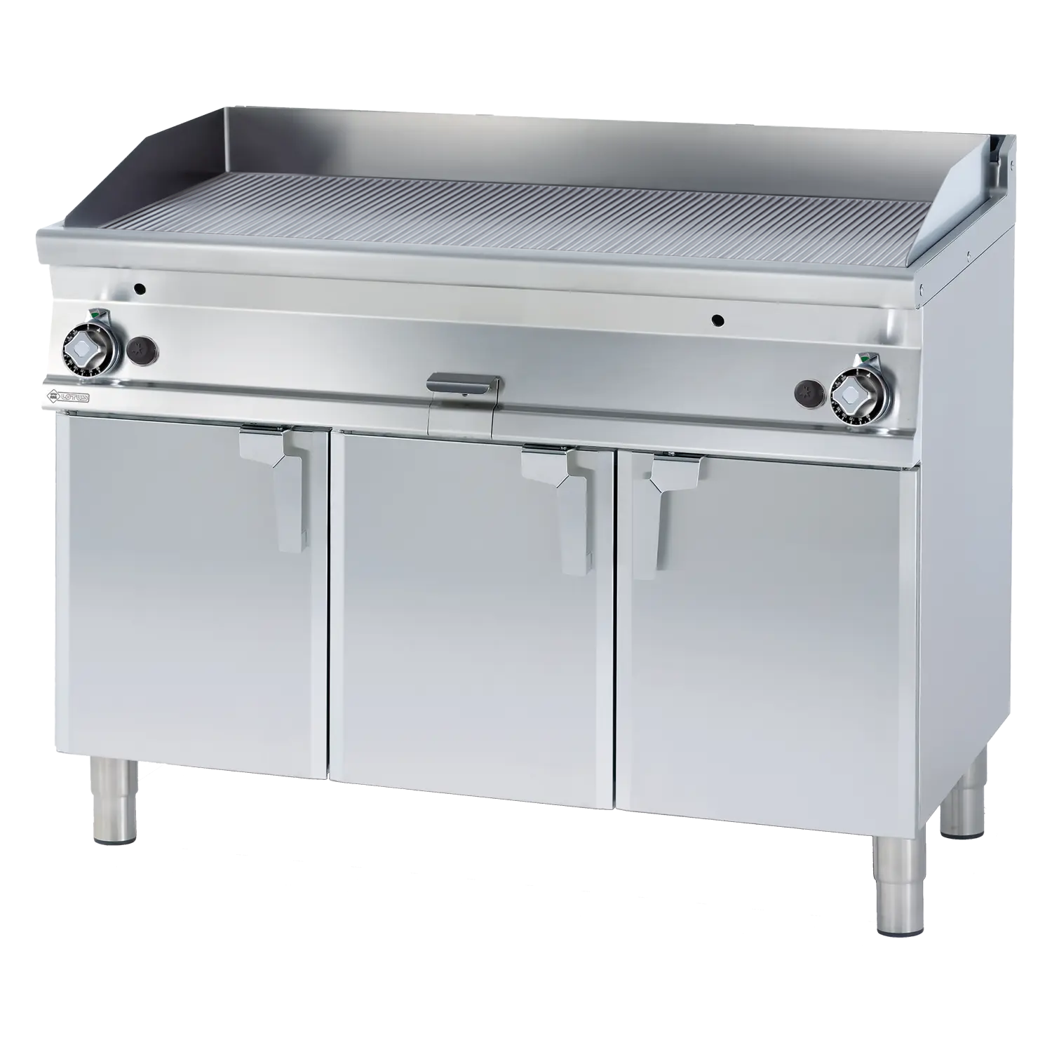Grilovací deska 116x51 plynová chromovaná rýhovaná s podestavbou - FTR - 712 GS