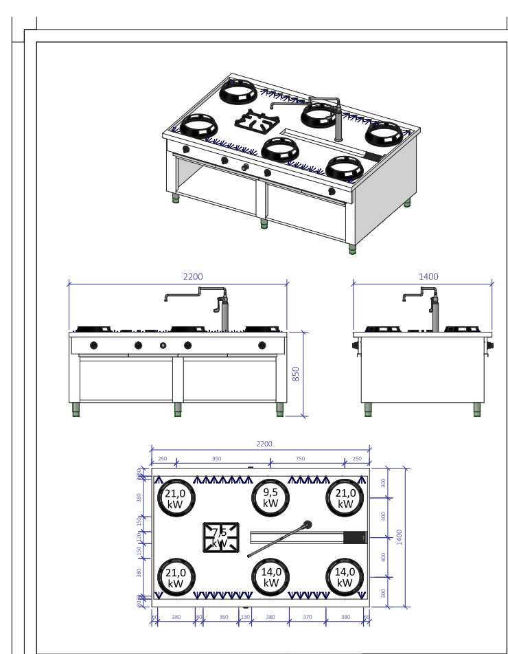 CASTA ATYP WOK SPORÁK 7 hořáků