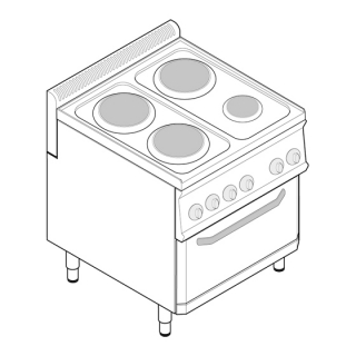 ELEKTRICKÝ ECO SPORÁK TECNOINOX S TROUBOU EFR105E7