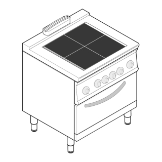 Elektrický sporák TECNOINOX s el. horkovzdušnou troubou PFU8V7