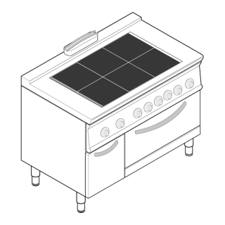Elektrický sporák TECNOINOX s el. horkovzdušnou troubou PFU12V7